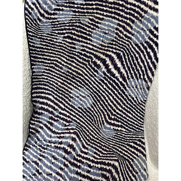 Bottega Veneta Silk Scarf Abstract Print Black Blue Beige Made in Italy - Picture 3 of 5